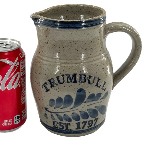 Trumbull Vintage Studio Pottery Stoneware Pitcher Marked and Signed 6.5" - Picture 5 of 10